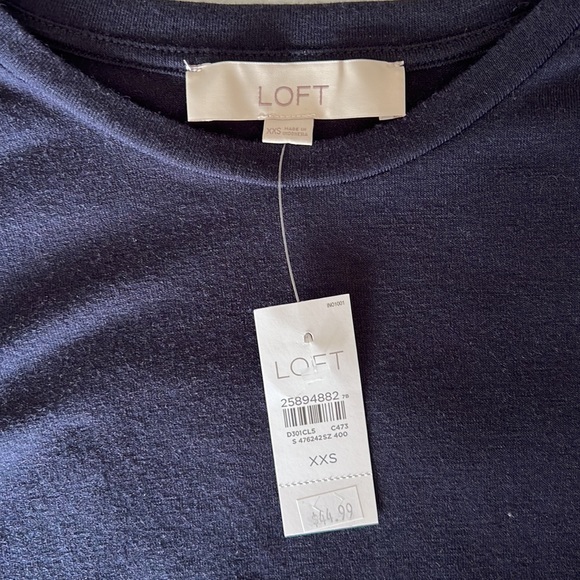 NWT LOFT Long Sleeve Top with Polka Dot Hem - Picture 4 of 4